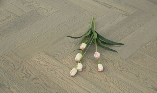 Tradition Select Engineered Oak Herringbone Flooring, Brushed, Charcoal Lacquered 125x15x605mm
