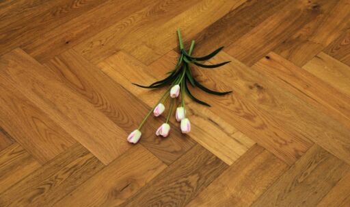 Tradition Select Engineered Oak Herringbone Flooring, Smoked, Brushed & UV Oiled, 125x14x600mm