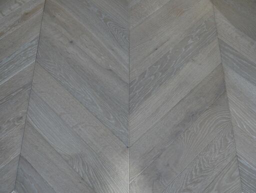 Tradition Smoked Rock Grey Chevron Engineered Oak Flooring, Prime, Unfinished, 90x14x510mm