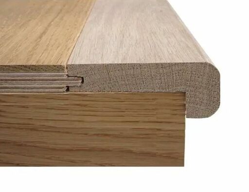Tradition Solid Oak Stair Nosing Lacquered, For 15mm Floors 60x26mm, 2.7m