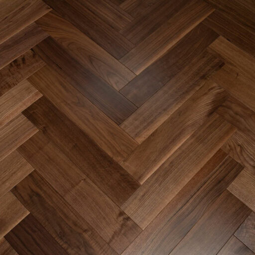Tradition Walnut Herringbone Engineered Parquet Flooring, Natural, UV Lacquered, 125x14x600mm