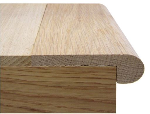Tradition Solid Oak Stair Nosing, Unfinished, For 10mm Floors 82x28mm 2.7m