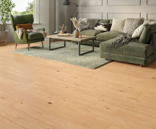 Varlin Engineered Oak Flooring, Natural, Brushed, UV Lacquered, 190x20x1900mm