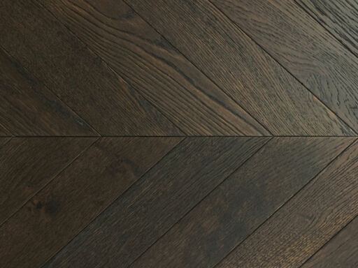 Xylo Dark Mocha Stained Engineered Oak Flooring, Rustic, Chevron, Brushed & UV Oiled, 90x14x540mm