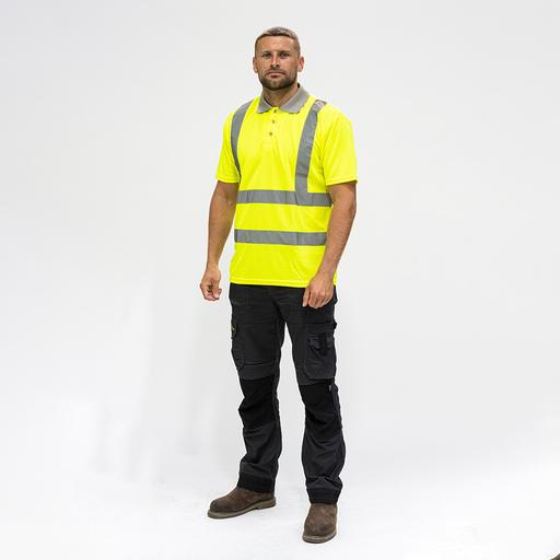 TIMCO Hi-Visibility Polo Shirt - Short Sleeve - Yellow (XXX Large, Bag of 1)