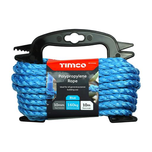 TIMCO Polypropylene Rope - Blue - Winder (10mm x 10m, Unit of 1)