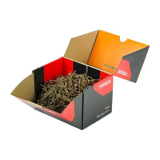 TIMCO Solo Chipboard & Woodscrews - Industry Pack - PZ - Double Countersunk - Yellow (4.0 x 50, Box of 1000)