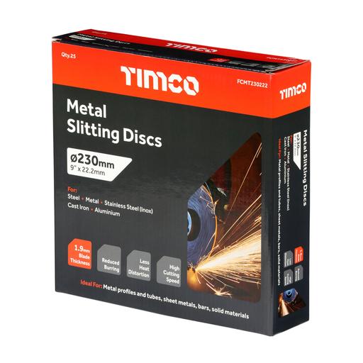TIMCO Bonded Abrasive Disc - For Cutting (230 x 22.2 x 1.9, Box of 25)