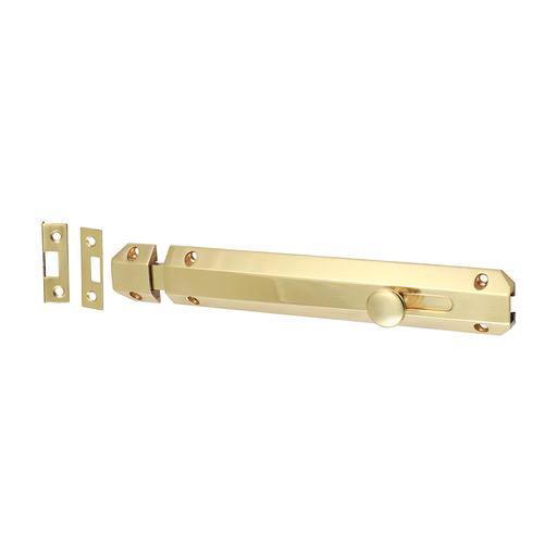 TIMCO Architectural Flat Section Bolt - Polished Brass (210 x 35mm, Bag of 1)