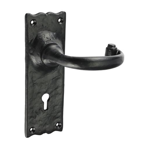 TIMCO Traditional Lever Lock Handles - Antique Black (155 x 54, Box of 1)