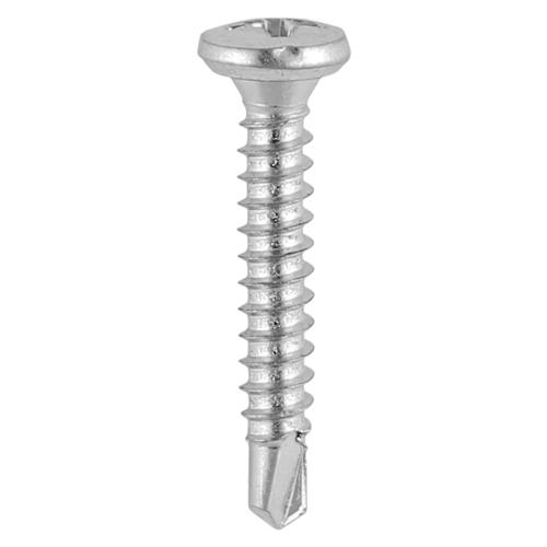 TIMCO Window Fabrication Screws - Friction Stay - Pan - PH - Self-Tapping Thread - Self-Drilling Point - Martensitic Stainless Steel & Silver Organic (3.9 x 16, Box of 1000)