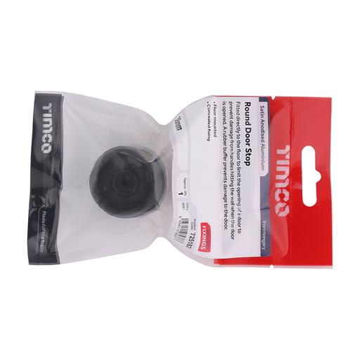 TIMCO Round Door Stop - Satin Anodised Aluminium (38mm, TIMpac of 1)