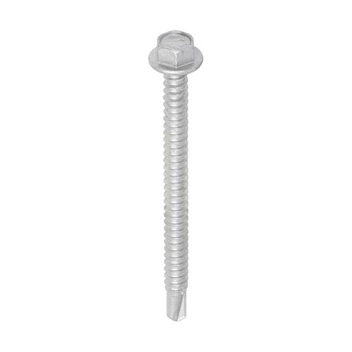 TIMCO Metal Construction Light Section Screws - Hex - Self-Drilling - Exterior - Silver Organic (5.5 x 70, Box of 100)