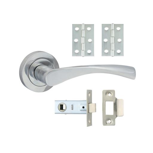 TIMCO Edleston Lever On Rose Door Pack - Polished Chrome (Mixed, Box of 1)