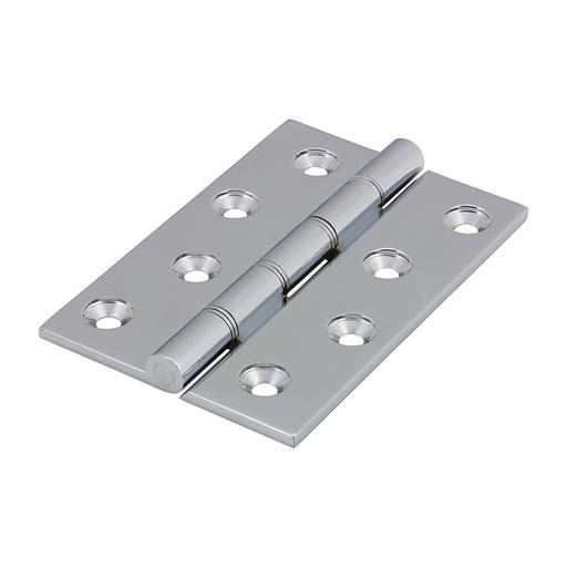 TIMCO Double Stainless Steel Washered Butt Hinge - Solid Brass - Polished Chrome (102 x 67, Box of 1)