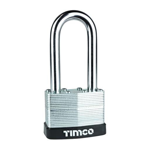 TIMCO Laminated Padlock Long Shackle (50mm, Blister Pack of 1)