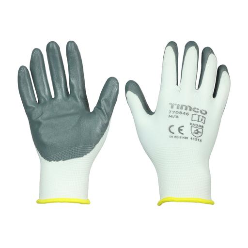 TIMCO Secure Grip Gloves - Smooth Nitrile Foam Coated Polyester (Medium, Backing Card of 1)