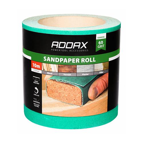 TIMCO Sandpaper Roll - 60 Grit - Green (115mm x 10m, Roll of 1)