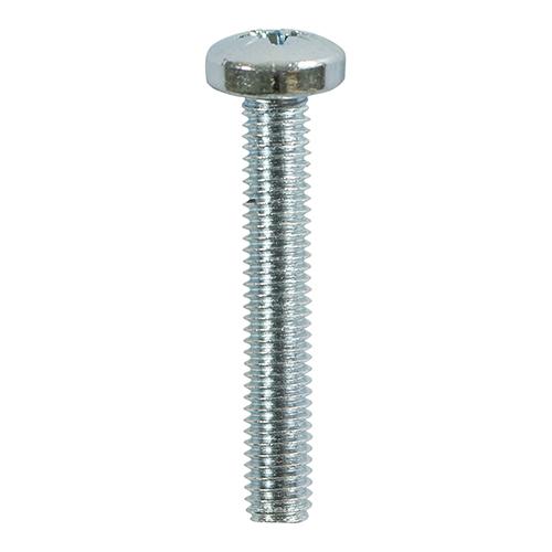 TIMCO Metric Threaded Machine Screws - PZ - Pan Head - Zinc (M4 x 12, Box of 100)