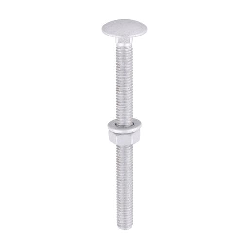 TIMCO Carriage Bolts Hex Nuts & Form A Washers - Dome - Exterior - Silver (M6 x 75, TIMbag of 10)