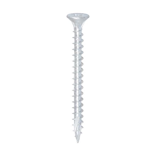 TIMCO C2 Exterior Strong-Fix - PZ - Double Countersunk With Ribs - Twin-Cut - Silver (6.0 x 70, Box of 200)