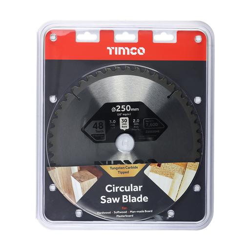 TIMCO 0° Mitre Saw Blade (250 x 30 x 48T, Clamshell of 1)