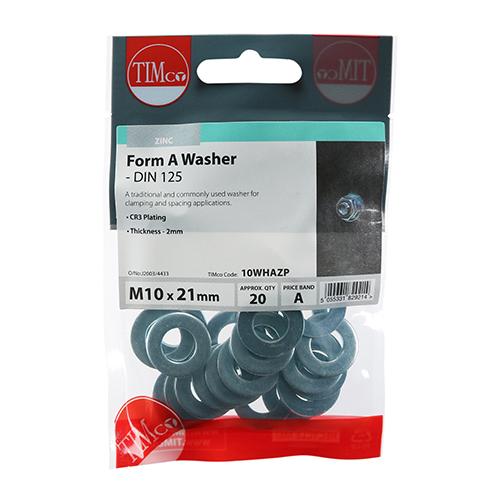 Form A Washer, M10, 20pk