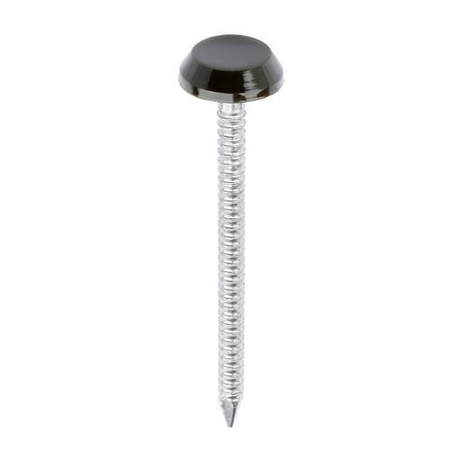 TIMCO Polymer Headed Nails - A4 Stainless Steel - Mahogany (50mm, Box of 100)