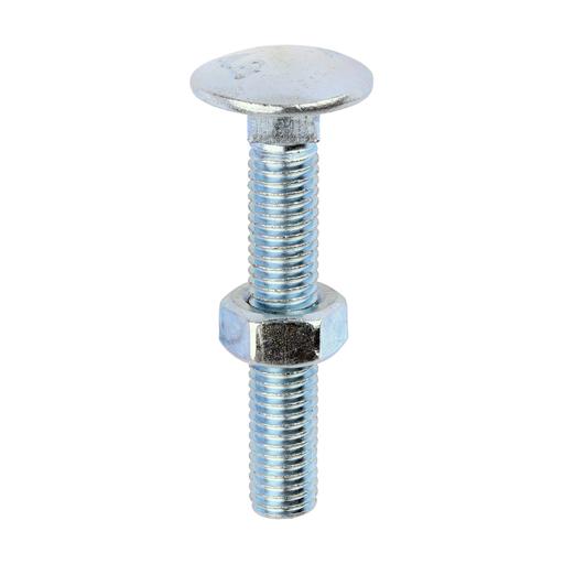 TIMCO Carriage Bolts & Hex Nuts - Zinc (M8 x 50, Box of 100)