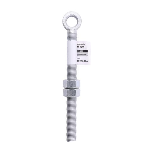 TIMCO Adjustable Gate Eye With Nuts - Hot Dipped Galvanised (M22 x 250, Unit of 1)