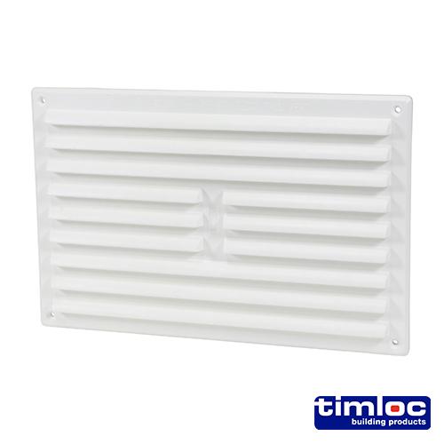 TIMCO Timloc Internal Plastic Louvre Grille Vent With Flyscreen - White - 1211Wf (260 x 170, Bag of 1)