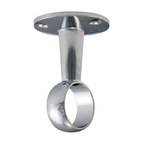 TIMCO Centre Bracket - For Round Tube - Polished Chrome (25mm, Bag of 1)
