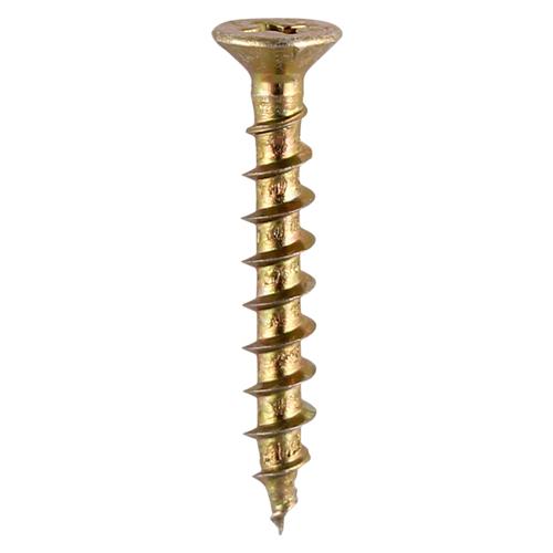 TIMCO Window Fabrication Screws - Countersunk With Ribs - PH - Single Thread - Gimlet Point - Yellow (4.3 x 35, Box of 1000)
