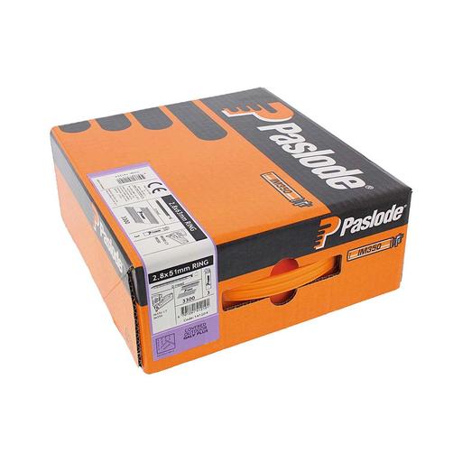TIMCO Paslode Im350+ Nails & Fuel Cells Trade Pack - Ring Shank - Galvanised + - 141204 (2.8 x 51/3CFC, Box of 3300)