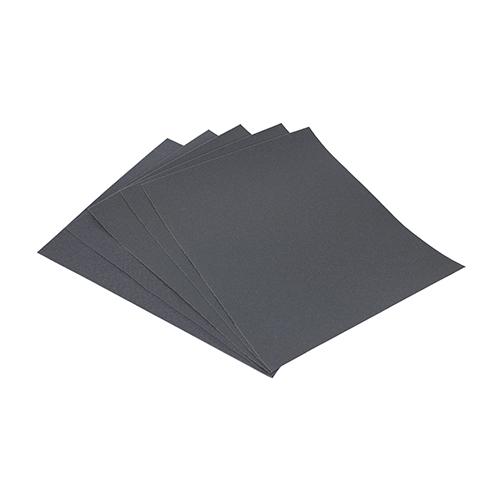 TIMCO Wet & Dry Sanding Sheets - 600 Grit - Black (230 x 280mm, Pack of 5)
