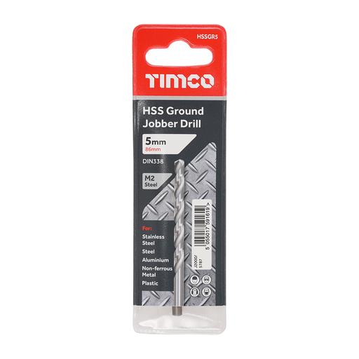 TIMCO Ground Jobber Drills - HSS M2 (5.0mm, Wallet of 1)