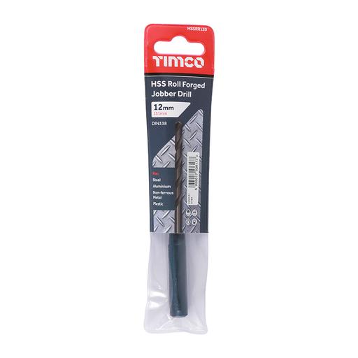 TIMCO Roll Forged Jobber Drills - HSS (12.0mm, Tube of 5)