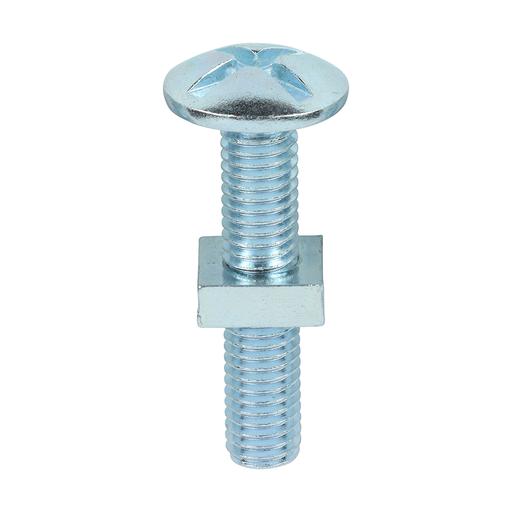 TIMCO Roofing Bolts With Square Nuts - Zinc (M8 x 40, Box of 100)