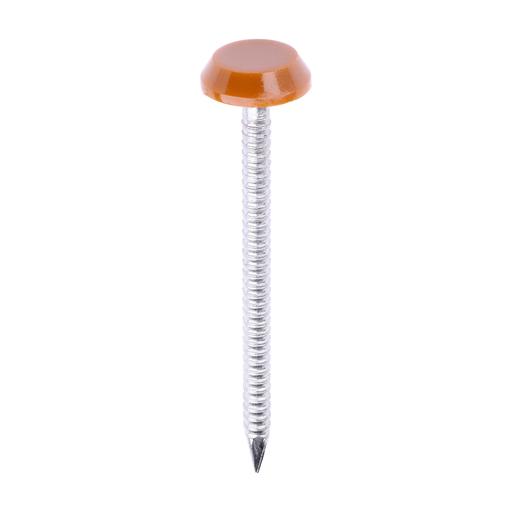 TIMCO Polymer Headed Nails - A4 Stainless Steel - Clay Brown (50mm, Box of 100)