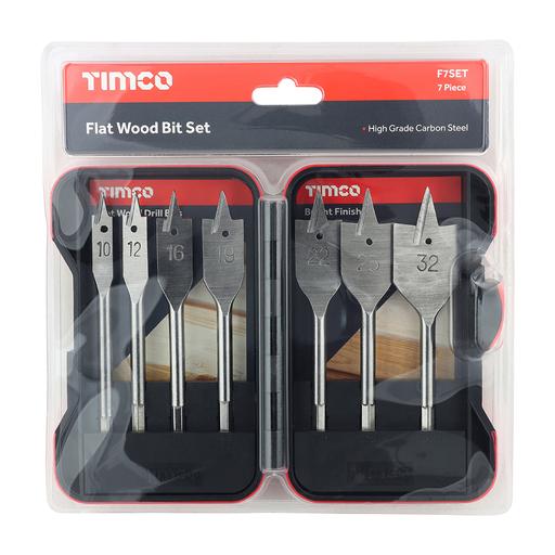TIMCO Flat Wood Bit Set (7pcs, Case of 7)