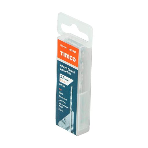 TIMCO Ground Jobber Drills - HSS M2 (3.3mm, Tube of 10)