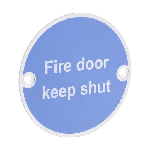 TIMCO Fire Door Keep Shut Sign - Satin Anodised Aluminium (76mm, Bag of 1)