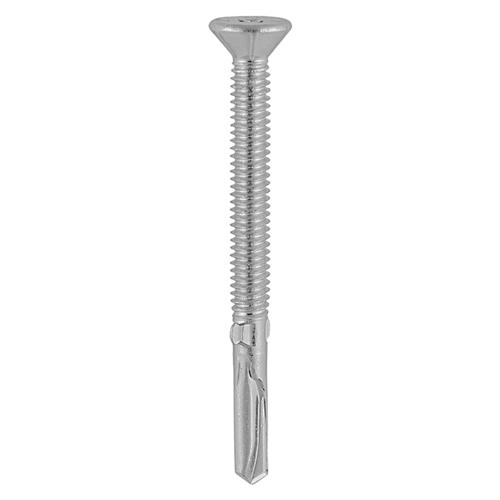 TIMCO Metal Construction Timber To Heavy Section Screws - Countersunk - Wing-Tip - Self-Drilling - Exterior - Silver Organic (5.5 x 120, Box of 100)