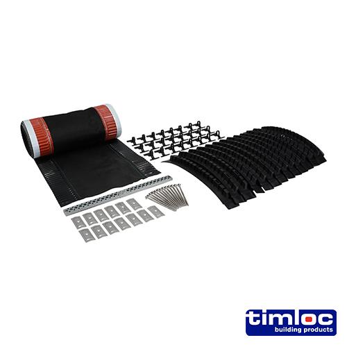TIMCO Timloc Roll Out Dry Fix Ridge Kit - Black - 54700 (6M, Box of 1)