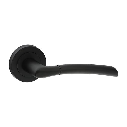 TIMCO Shavington Lever On Rose Handles - Matt Black (51mm, Blister Pack of 1)
