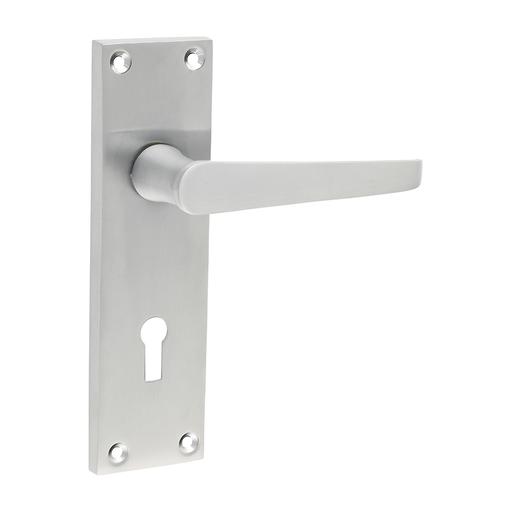 TIMCO Victorian Straight Lock Handles - Satin Chrome (152 x 43, Blister Pack of 1)