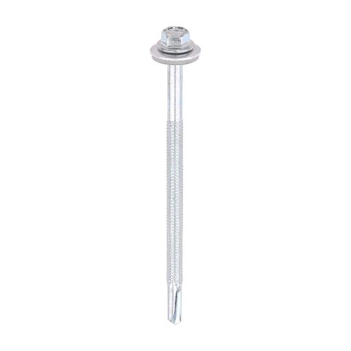 TIMCO Metal Construction Heavy Section Screws - Hex - Epdm Washer - Self-Drilling - Zinc (5.5 x 100, Box of 100)