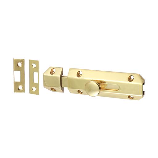 TIMCO Architectural Flat Section Bolt - Polished Brass (100 x 35mm, TIMpac of 1)