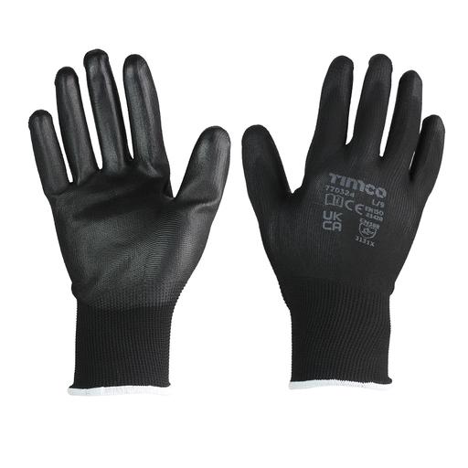 TIMCO Durable Grip Gloves - Pu Coated Polyester - Multi Pack (Large, Bag of 12)