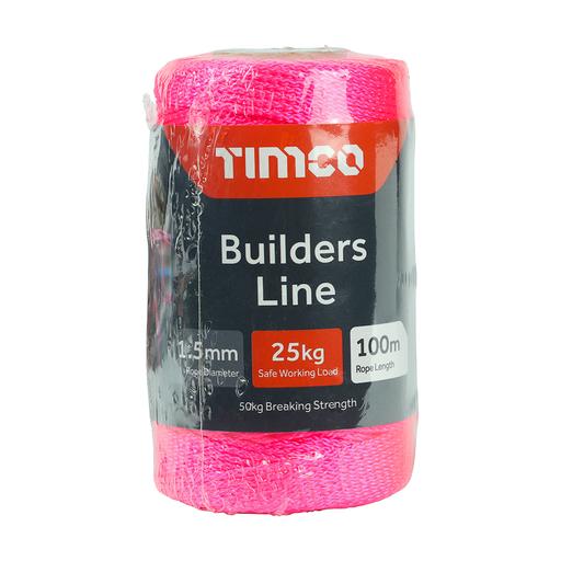 TIMCO Builders Line - Pink - Tube (1.5mm x 100m, Unit of 1)